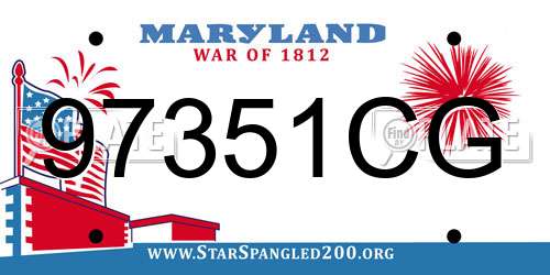 97351CG Maryland License Plate