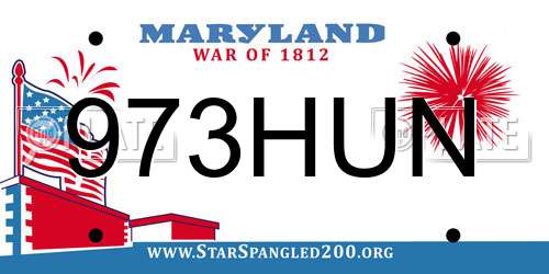 973HUN Maryland License Plate