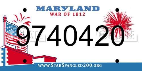 9740420 Maryland License Plate