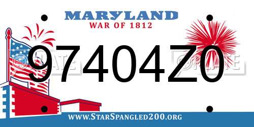 97404Z0 Maryland License Plate