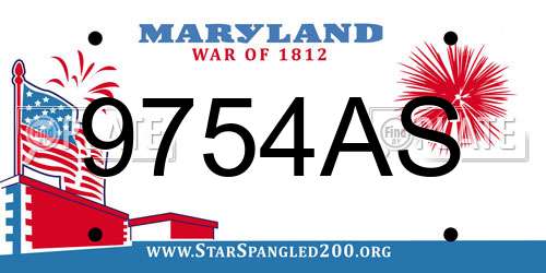 9754AS Maryland License Plate