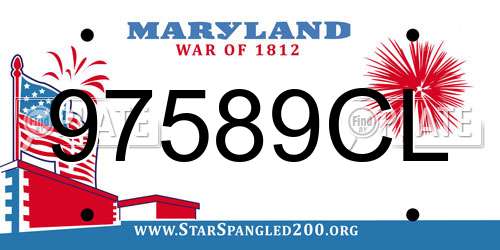97589CL Maryland License Plate