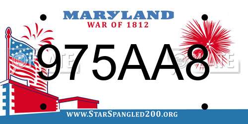 975AA8 Maryland License Plate