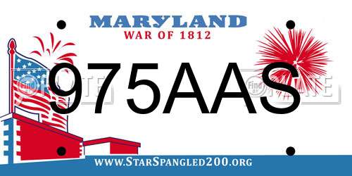 975AAS Maryland License Plate