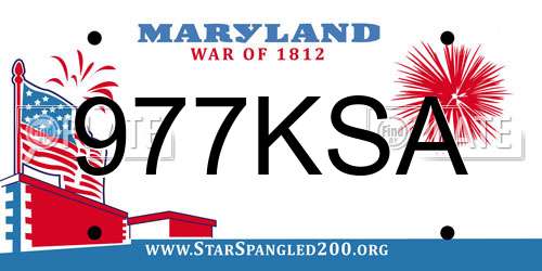 977KSA Maryland License Plate