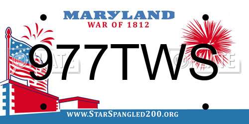 977TWS Maryland License Plate