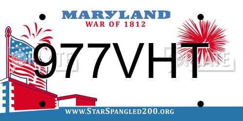 977VHT Maryland License Plate