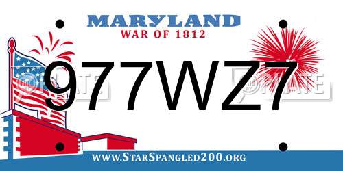 977WZ7 Maryland License Plate
