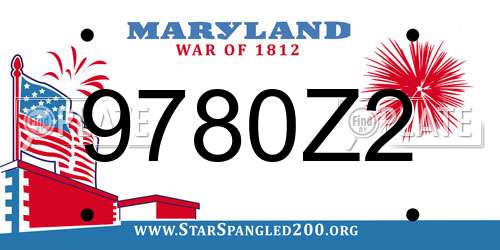 9780Z2 Maryland License Plate