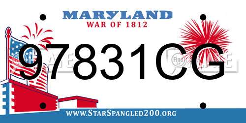 97831CG Maryland License Plate