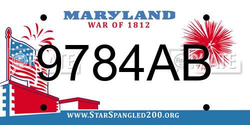 9784AB Maryland License Plate