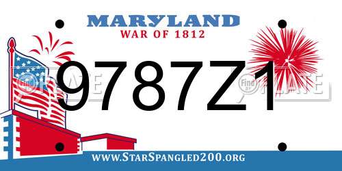 9787Z1 Maryland License Plate