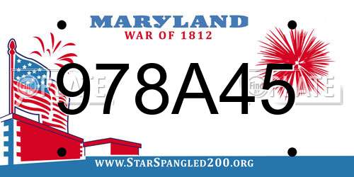 978A45 Maryland License Plate