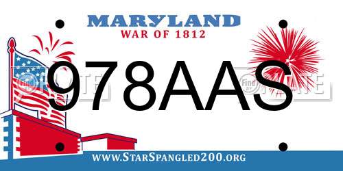 978AAS Maryland License Plate