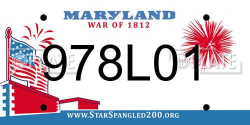 978L01 Maryland License Plate