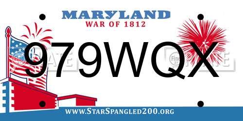 979WQX Maryland License Plate