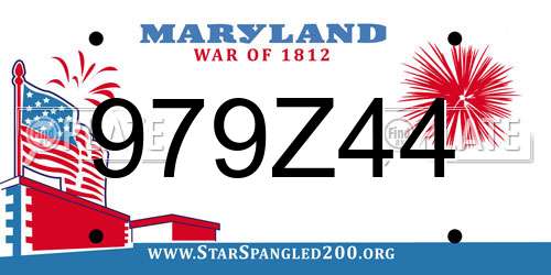 979Z44 Maryland License Plate