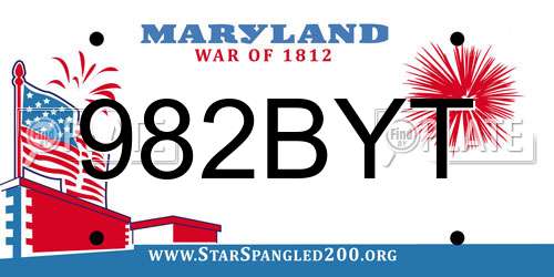 982BYT Maryland License Plate