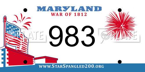 983 Maryland License Plate