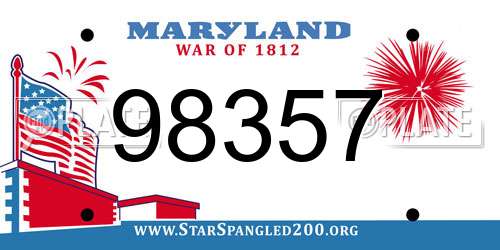 98357 Maryland License Plate