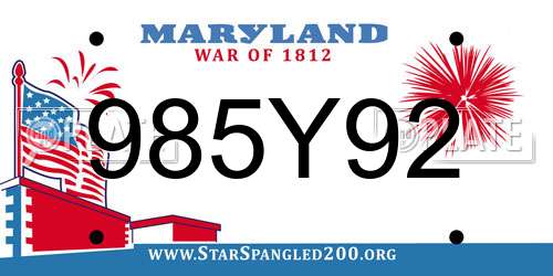 985Y92 Maryland License Plate