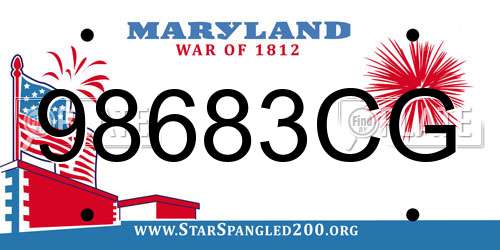98683CG Maryland License Plate