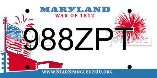 988ZPT Maryland License Plate