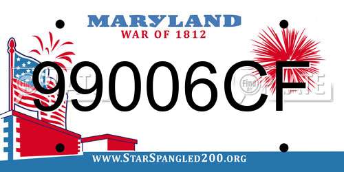99006CF Maryland License Plate