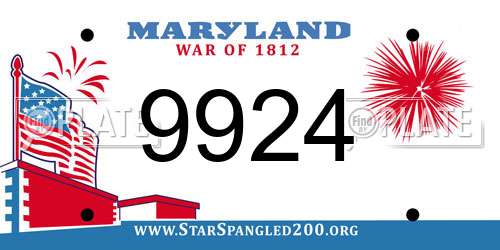 9924 Maryland License Plate