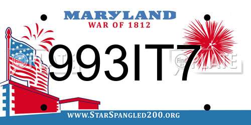 993IT7 Maryland License Plate