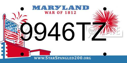9946TZ Maryland License Plate