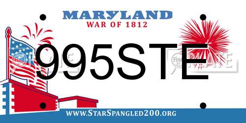 995STE Maryland License Plate