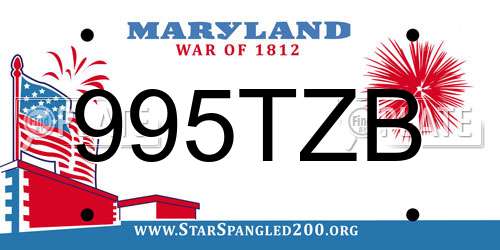 995TZB Maryland License Plate