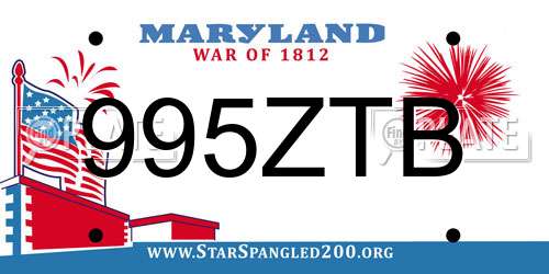 995ZTB Maryland License Plate
