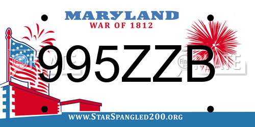995ZZB Maryland License Plate
