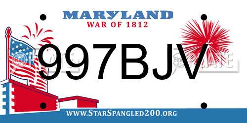 997BJV Maryland License Plate