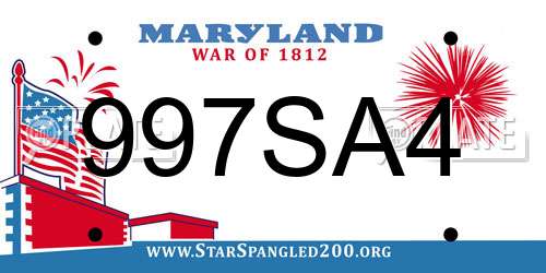 997SA4 Maryland License Plate