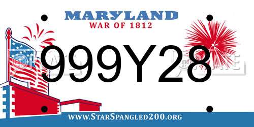 999Y28 Maryland License Plate