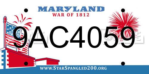 9AC4059 Maryland License Plate