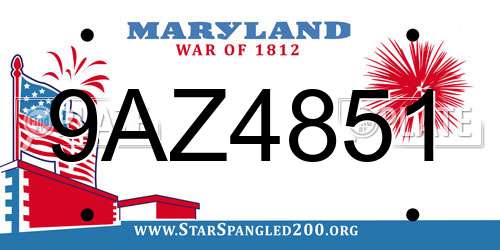9AZ4851 Maryland License Plate