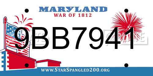 9BB7941 Maryland License Plate