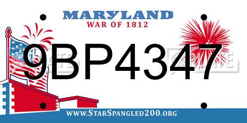 9BP4347 Maryland License Plate