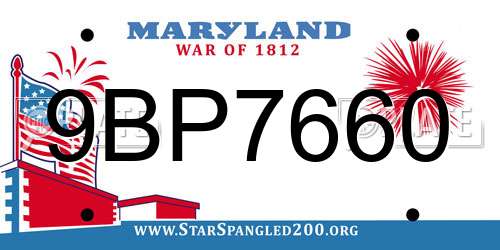 9BP7660 Maryland License Plate