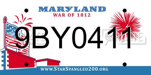9BY0411 Maryland License Plate