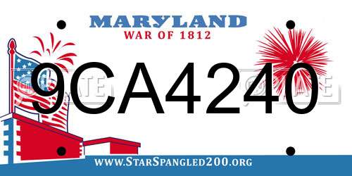 9CA4240 Maryland License Plate
