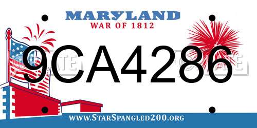9CA4286 Maryland License Plate