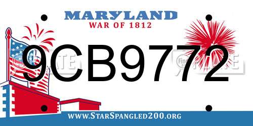 9CB9772 Maryland License Plate