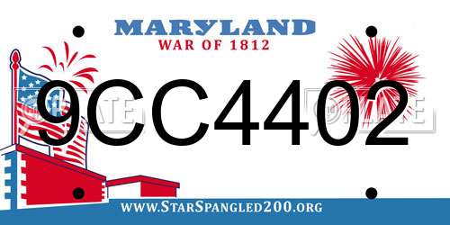 9CC4402 Maryland License Plate