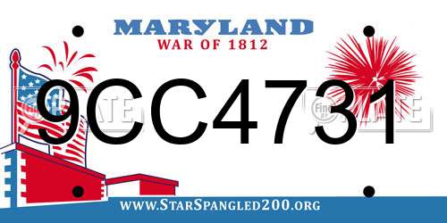 9CC4731 Maryland License Plate