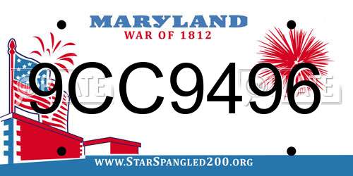 9CC9496 Maryland License Plate